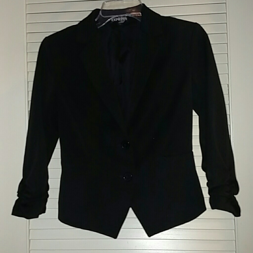 Express 2-Button Ruched Sleeve Blazer